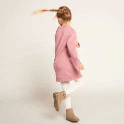 Sweatjurk met fleece en kangoeroezak meisjes