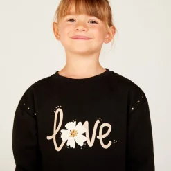Sweatjurk met lange mouwen en strass meisjes
