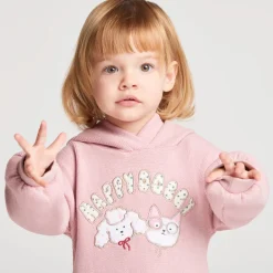 Sweatjurk voor meisjes met capuchon en print van een hond en kat