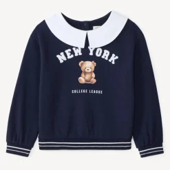 Sweat meisjes met kraag en teddybeerprint