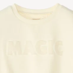 Sweat meisje van fleece met elastische onderkant en strass borduursel