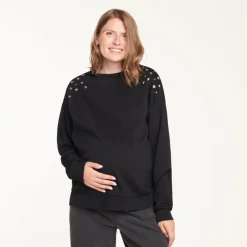 Sweat met zachte voering voor zwangerschap en borstvoeding met stijlvolle details