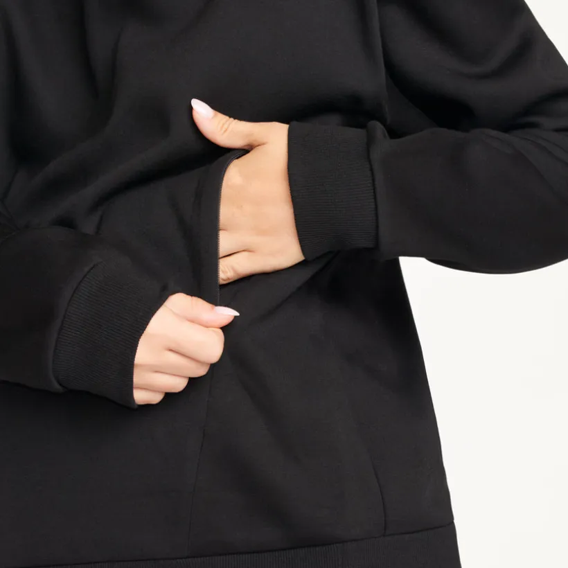 Sweat met zachte voering voor zwangerschap en borstvoeding met stijlvolle details