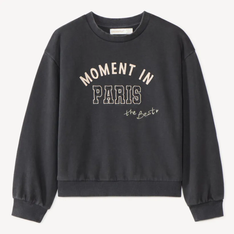 Sweat oversized meisjes met fantasie borduurwerk
