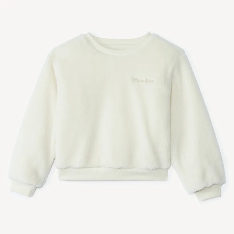 Sweat oversize in sherpa met imitatiebont meisjes