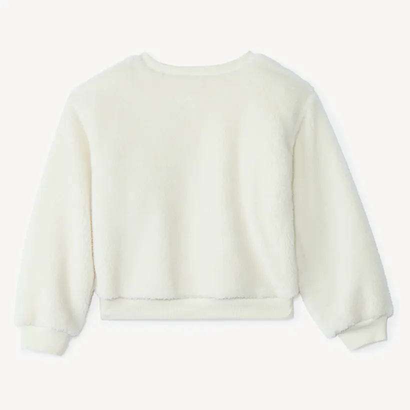 Sweat oversize in sherpa met imitatiebont meisjes