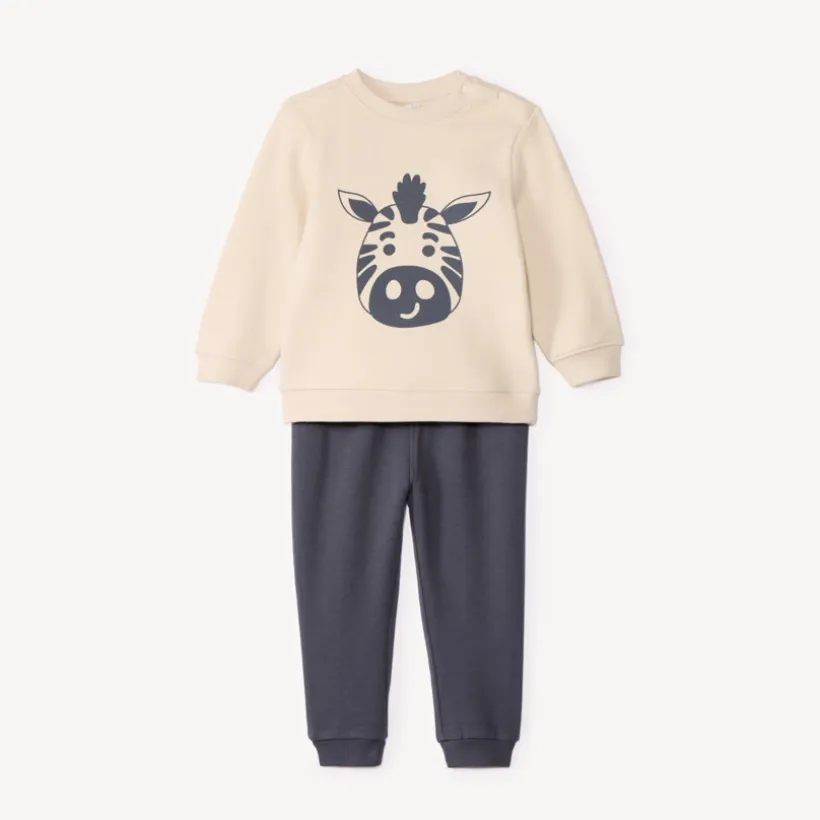 Sweatshirtfantasie en joggingbroek voor babyjongen in fleece