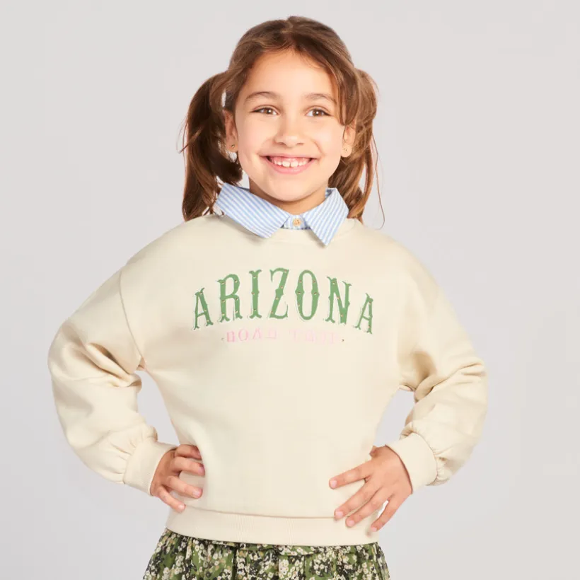 Sweatshirt fleece effen fantasie meisjes