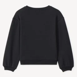 Sweatshirt fleece met fluweel, oversize model, University print, meisjes