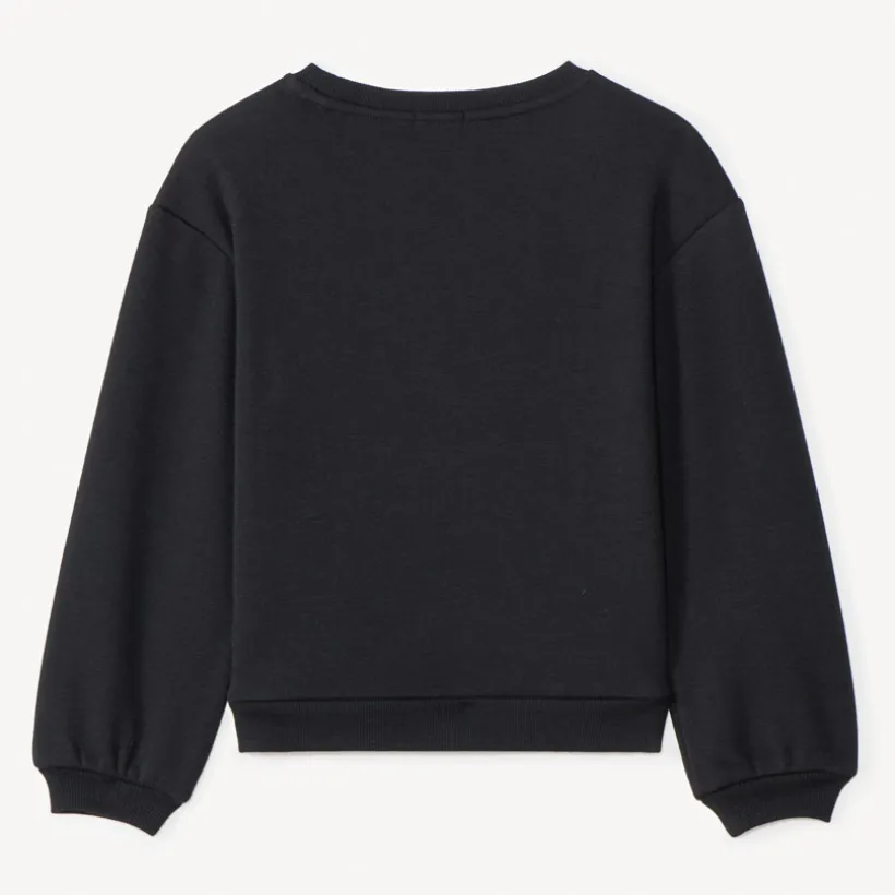 Sweatshirt fleece met fluweel, oversize model, University print, meisjes
