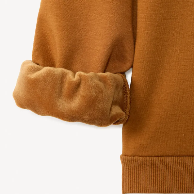 Sweatshirt fleece met fluweel, oversize, Love meisjes