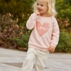 Sweatshirt fleece met hartprint Love voor babymeisje