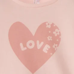 Sweatshirt fleece met hartprint Love voor babymeisje