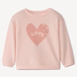 Sweatshirt fleece met hartprint Love voor babymeisje