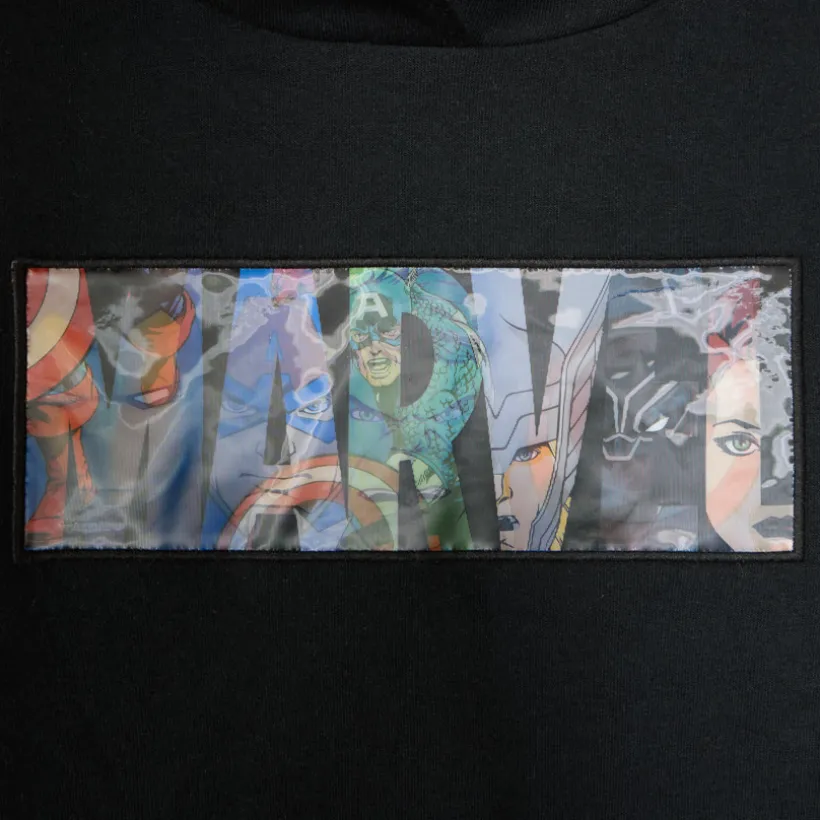 Sweatshirt fleece met kap en Marvel-print jongens