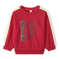Sweatshirt fleece oversize met basketbalpatroon voor babyjongens