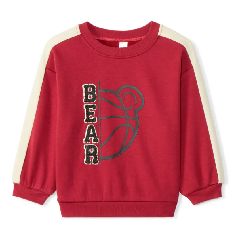 Sweatshirt fleece oversize met basketbalpatroon voor babyjongens