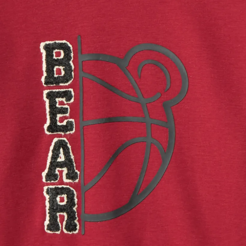 Sweatshirt fleece oversize met basketbalpatroon voor babyjongens