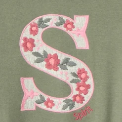 Sweatshirt fleece oversize met borduursel meisjes