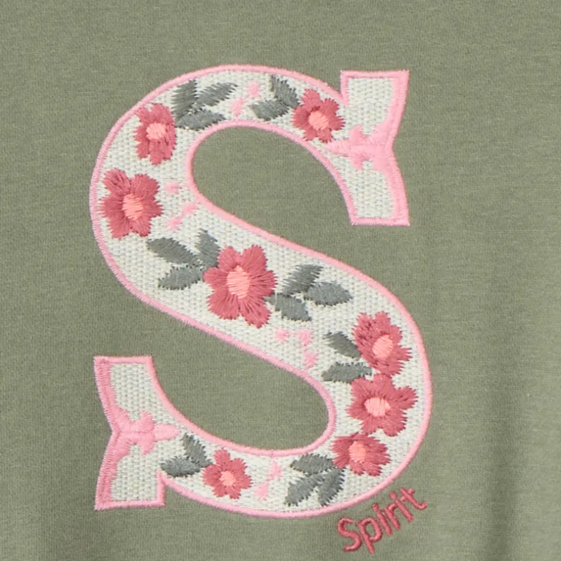 Sweatshirt fleece oversize met borduursel meisjes