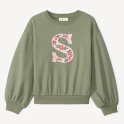 Sweatshirt fleece oversize met borduursel meisjes