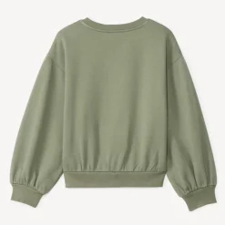 Sweatshirt fleece oversize met borduursel meisjes