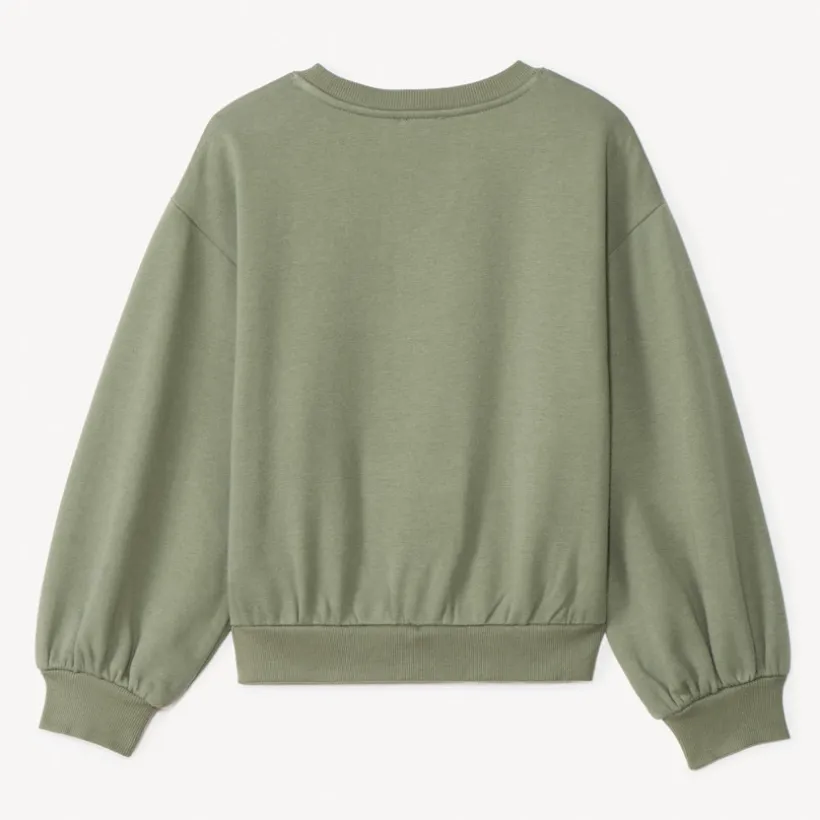 Sweatshirt fleece oversize met borduursel meisjes