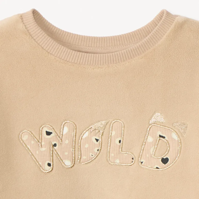 Sweatshirt fleece oversize voor babymeisje