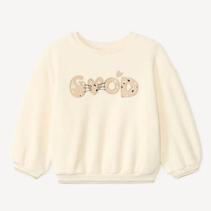 Sweatshirt fleece oversize voor babymeisje