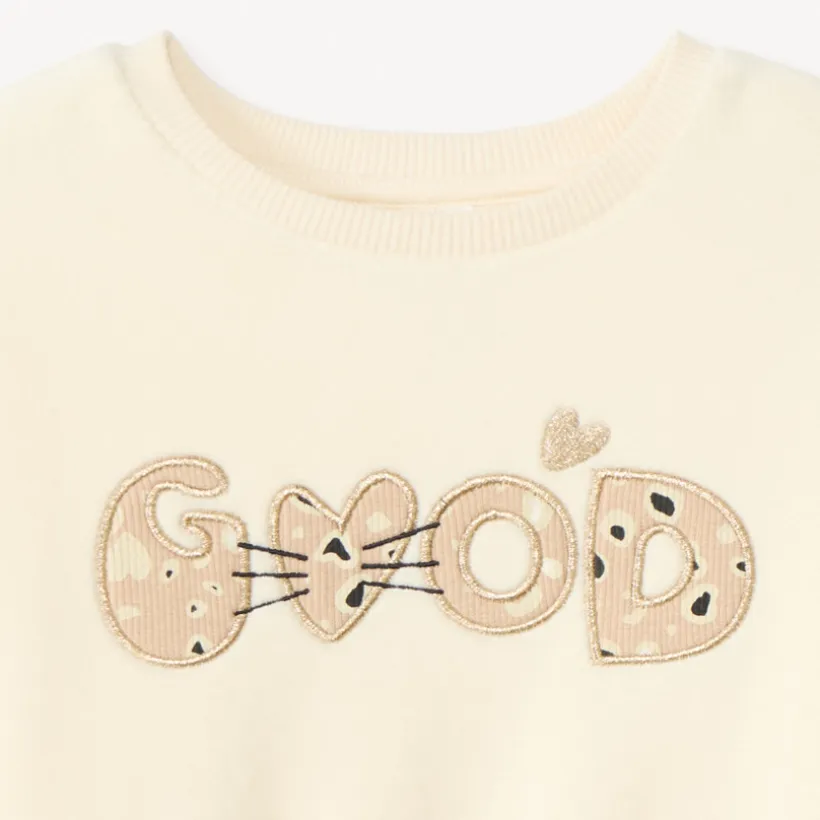 Sweatshirt fleece oversize voor babymeisje