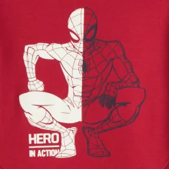 Sweatshirt fleece Spider-Man Marvel jongens rood met print puff en geborduurde details