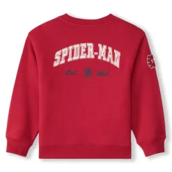 Sweatshirt fleece Spider-Man Marvel jongens rood met print puff en geborduurde details