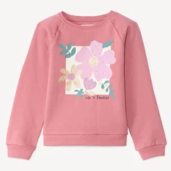 Sweatshirt fleece uni met fantasieprint meisjes
