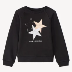 Sweatshirt fleece uni met fantasieprint meisjes