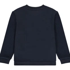Sweatshirt in bicolore met relieftekst jongens