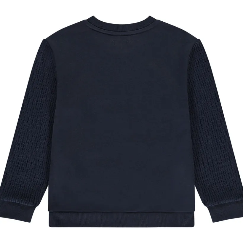 Sweatshirt in bicolore met relieftekst jongens