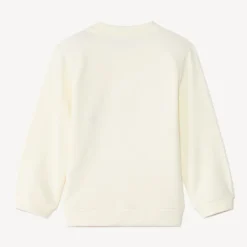 Sweatshirt in effen écru met fantasieprint Monsieur Madame meisjes