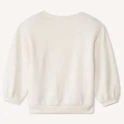 Sweatshirt in effen fleece met Love print voor babymeisje