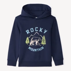 Sweatshirt in effen fleece met groot fantasieprint en puff print jongens