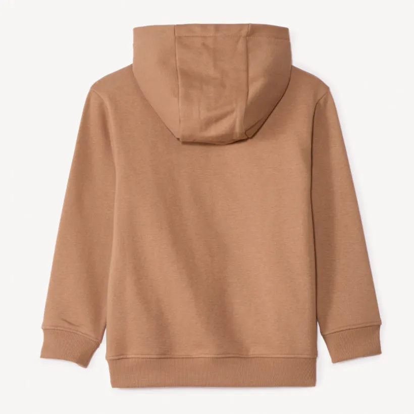 Sweatshirt in effen fleece met groot fantasieprint en puff print jongens