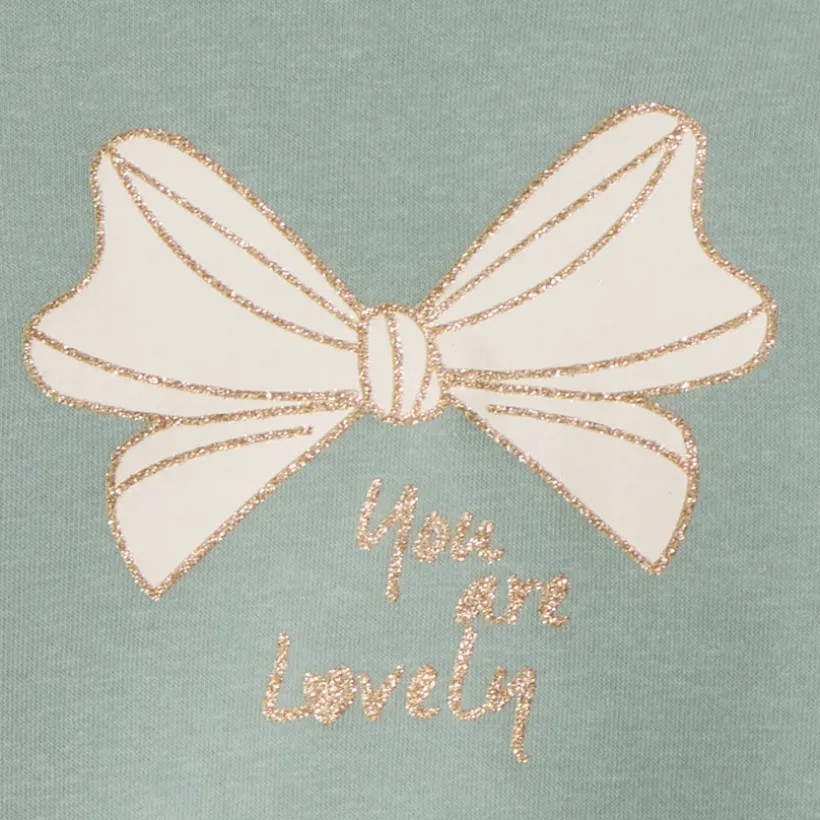 Sweatshirt in effen fleece met Love print voor babymeisje