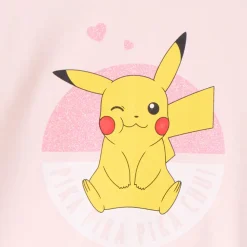 Sweatshirt in effen lichtroze fleece met Pikachu Pokémon-print meisjes
