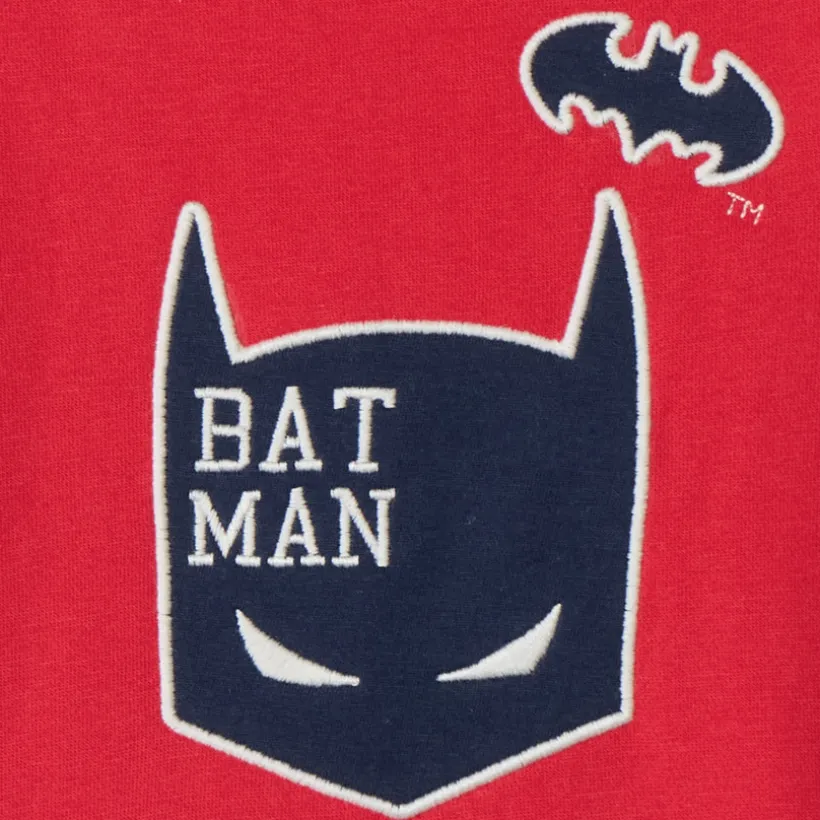Sweatshirt in fleece Batman Warner voor babyjongens rood met lange mouwen