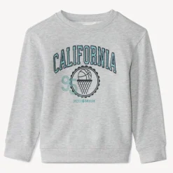 Sweatshirt in fleece met California-borduursel jongens