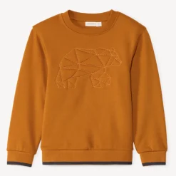 Sweatshirt in fleece met doorgestikt dierenpatroon jongens