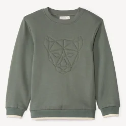 Sweatshirt in fleece met doorgestikt dierenpatroon jongens