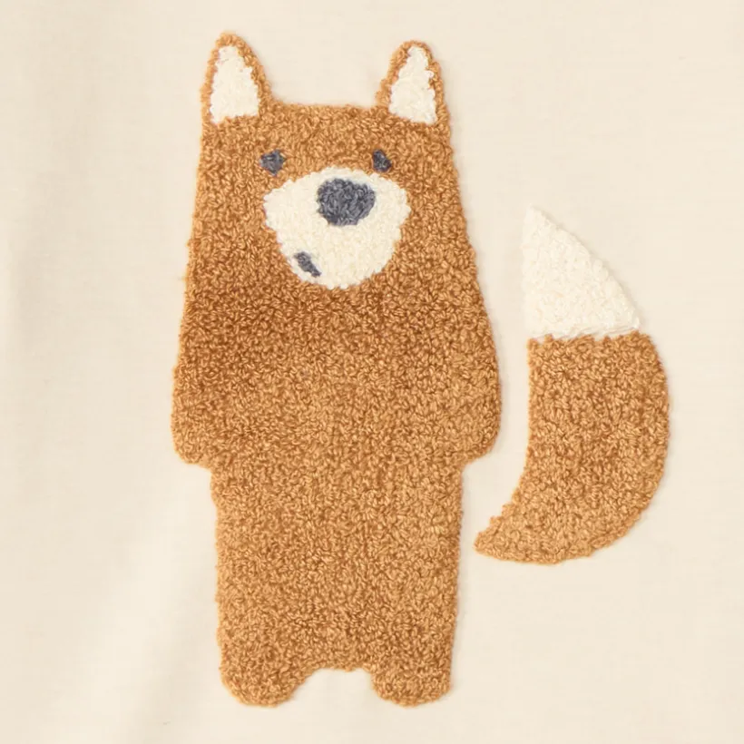 Sweatshirt in fleece met geborduurd lusdier voor babyjongens