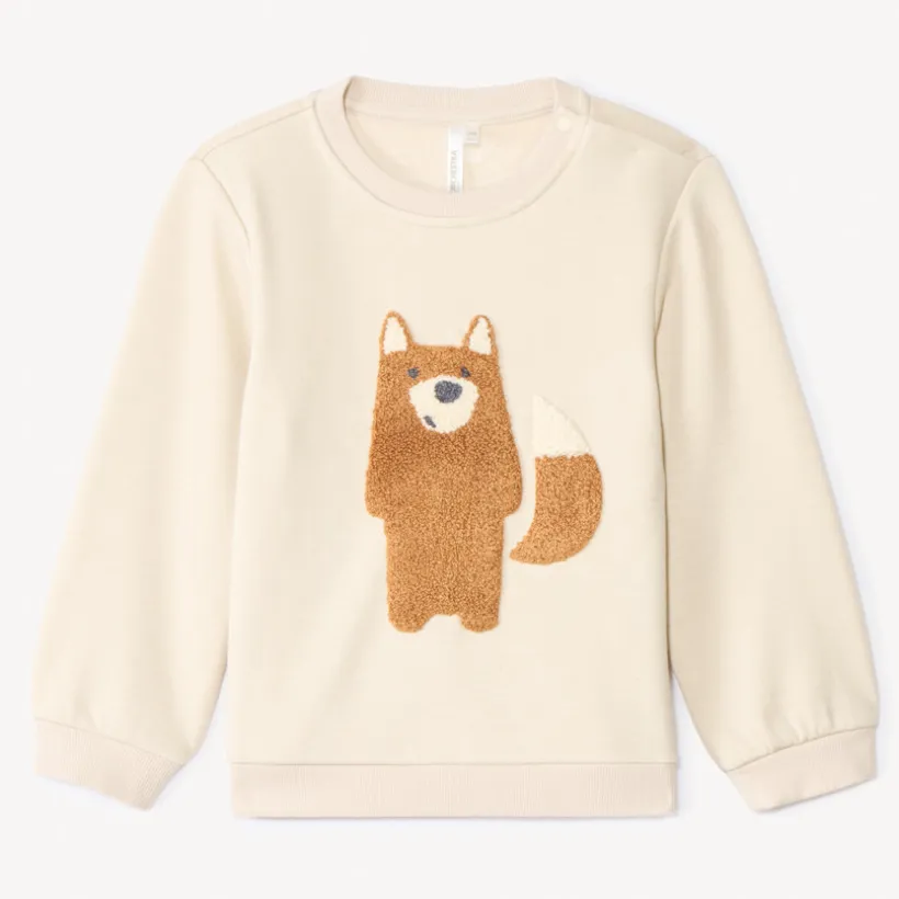 Sweatshirt in fleece met geborduurd lusdier voor babyjongens