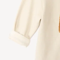Sweatshirt in fleece met geborduurd lusdier voor babyjongens
