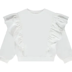 Sweatshirt in fleece met geborduurde volantjes meisjes